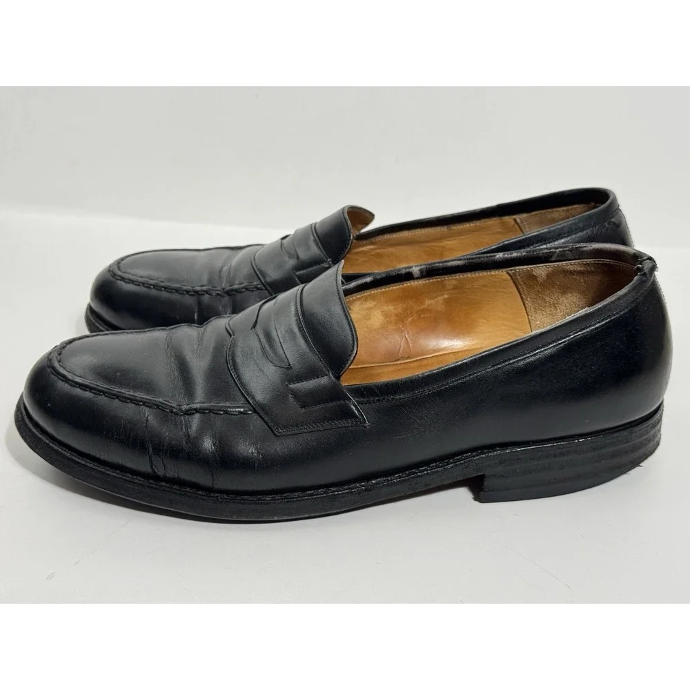 Vass Herrenschuhe Budapest Men's Size 41/US 8 Black Leather Penny Loafers